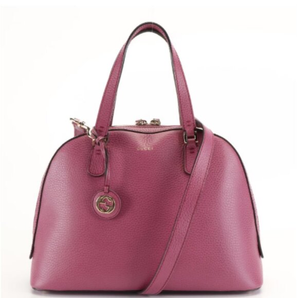Gucci Lady Dollar Dome Two-Way Handbag in Pink Grained Leather - Picture 5 of 11
